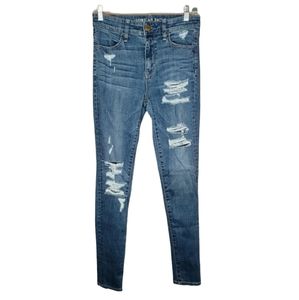 American Eagle Hi Rise Distressed Jeggings